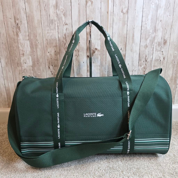 Lacoste Other - Lacoste Green Duffel Travel bag with White Accents
